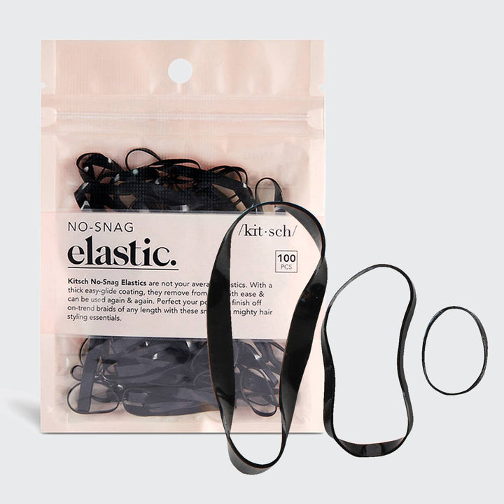 No-Snag Hair Elastic 100pc - Black