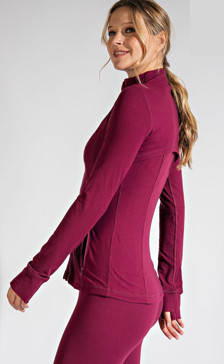 Final Sale: Defined Butter Soft Jacket by Rae Mode - Burgundy