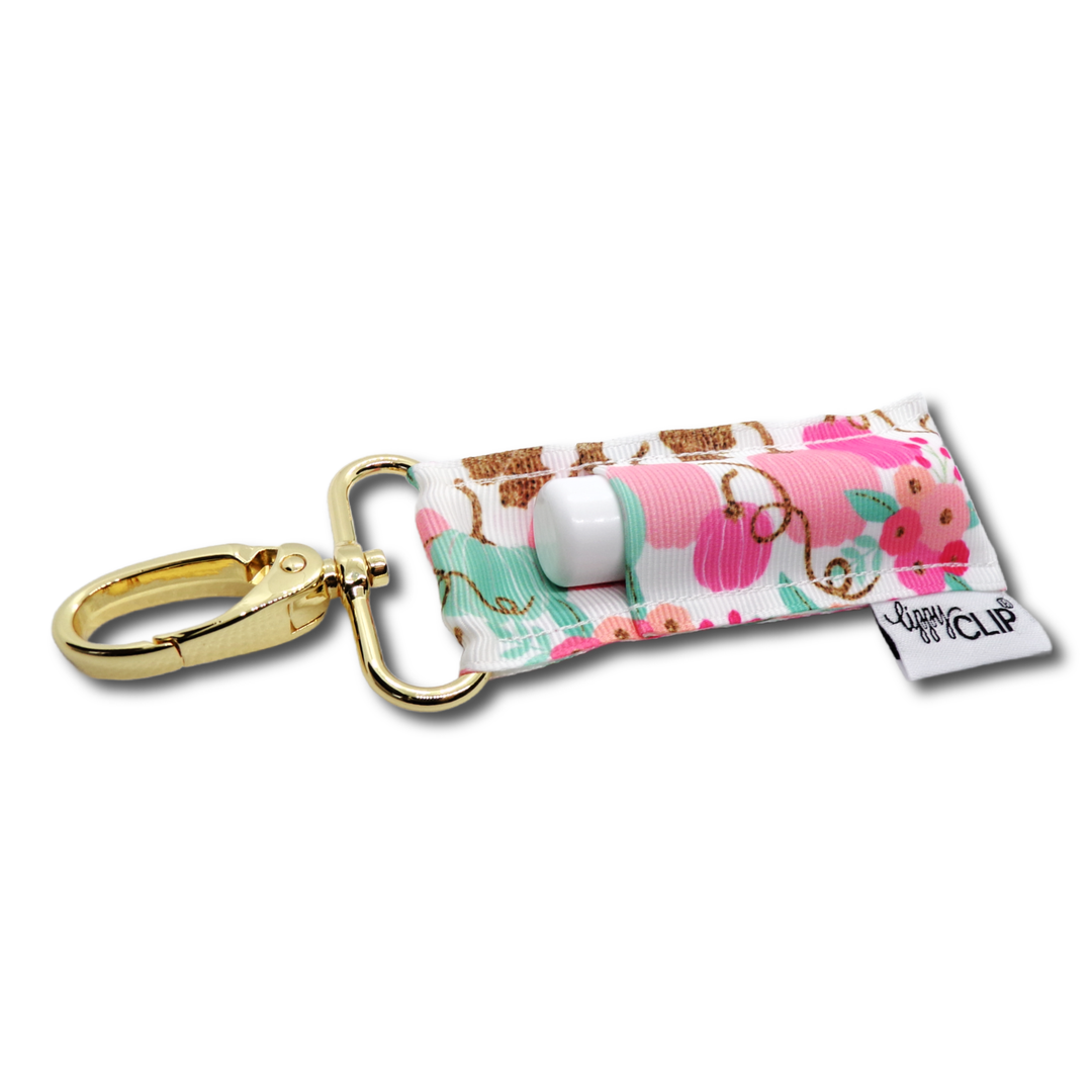 Pink and Aqua Pumpkins LippyClip® Lip Balm Holder (PREORDER: Ships in 2-3 Weeks)
