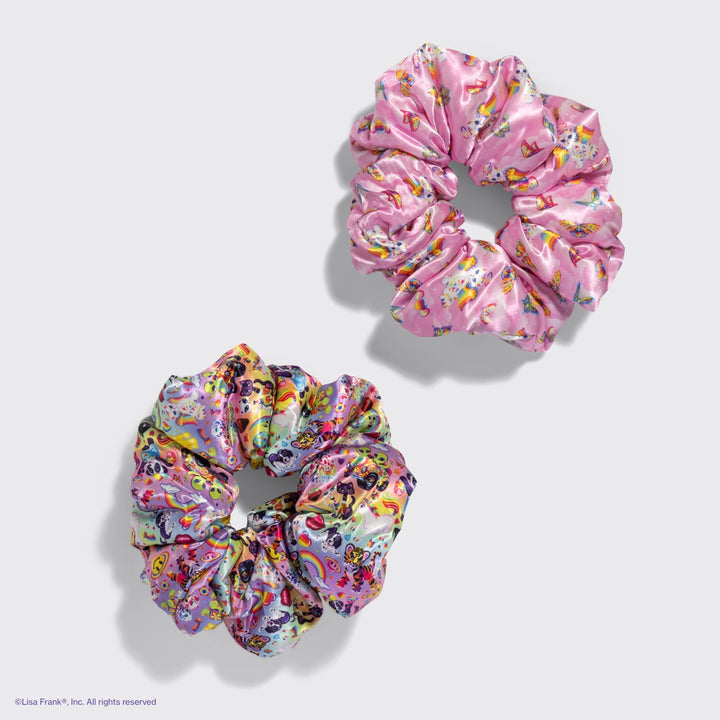 Lisa Frank X Kitsch Pillow Scrunchies in Satin in the Fantastic World of Lisa Frank