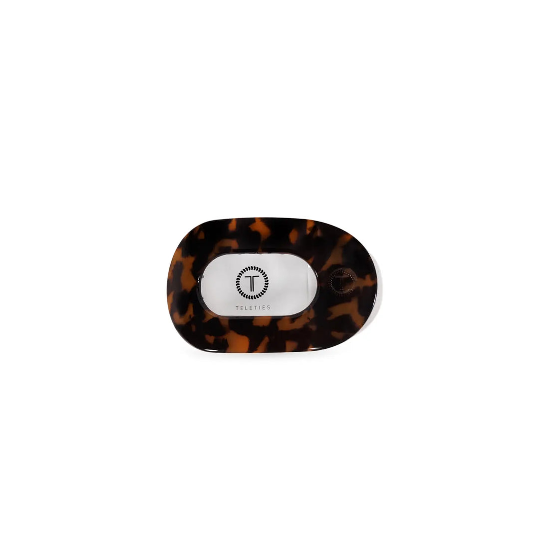Tiny Teleties Flat Oval Clip - Tortoise