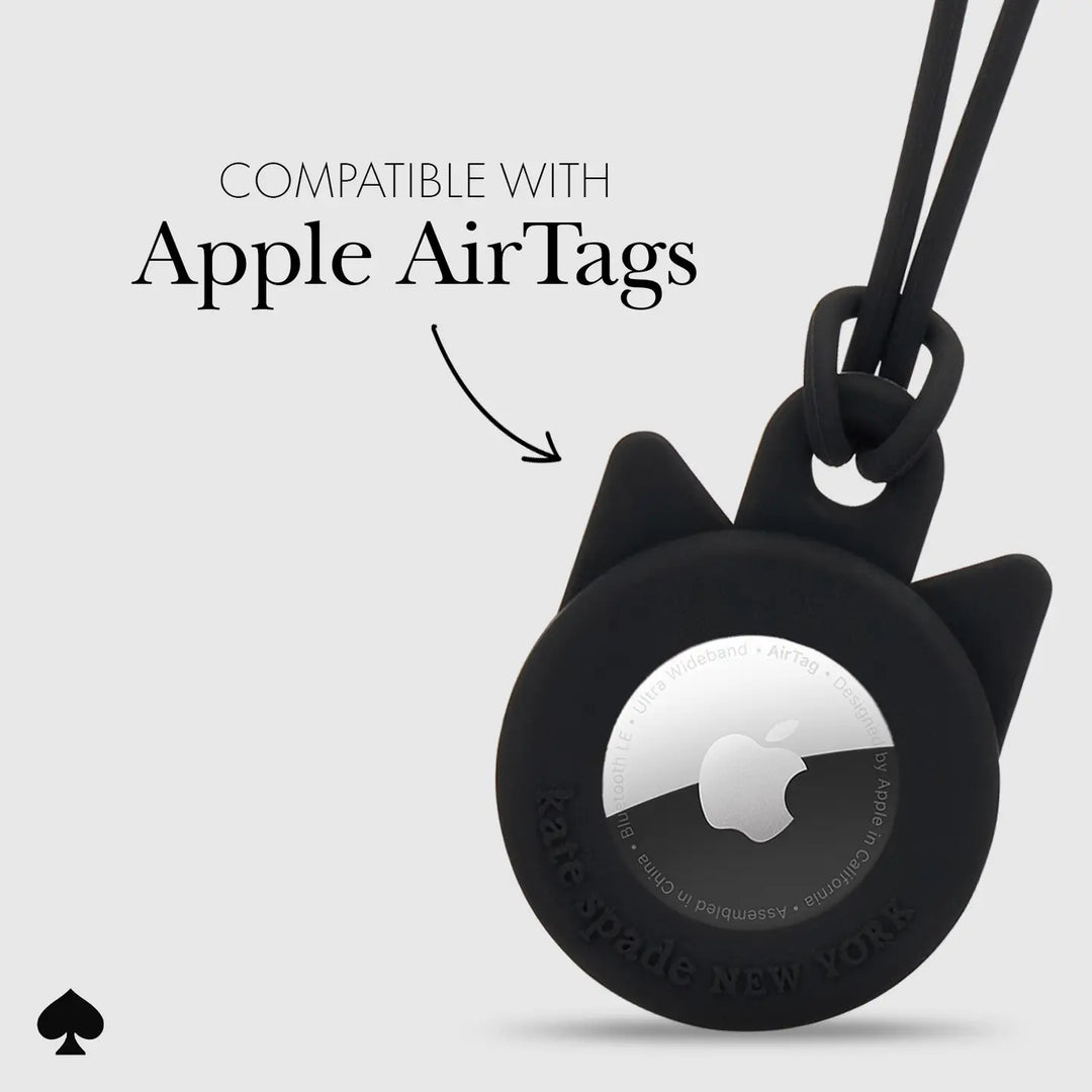 PREORDER: AirTag Keychain Case - Kate Spade Black Cat by Case-Mate (Ships in 2-3 Weeks)