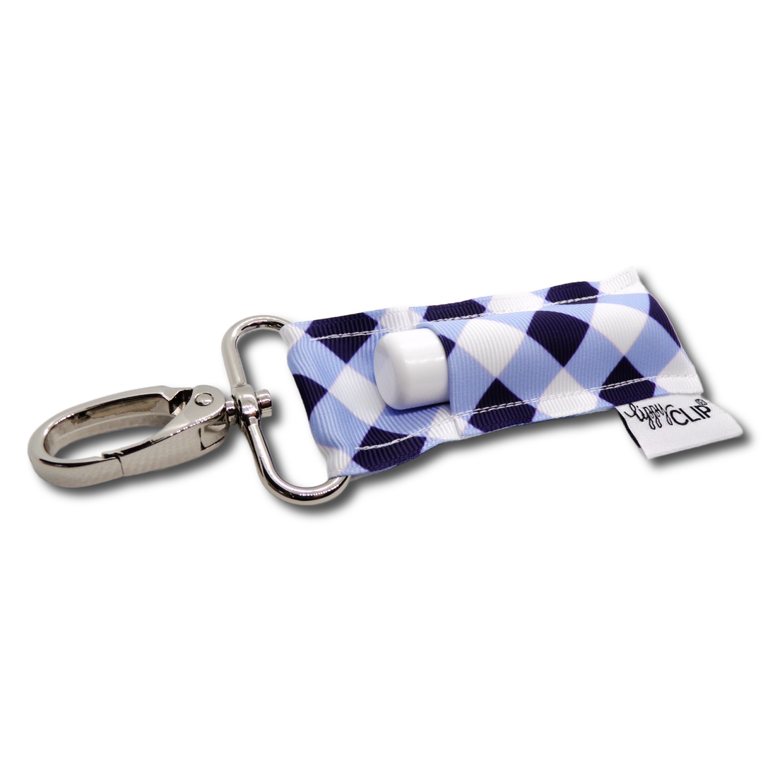 Navy and White Plaid LippyClip® Lip Balm Holder (PREORDER: Ships in 2-3 Weeks)
