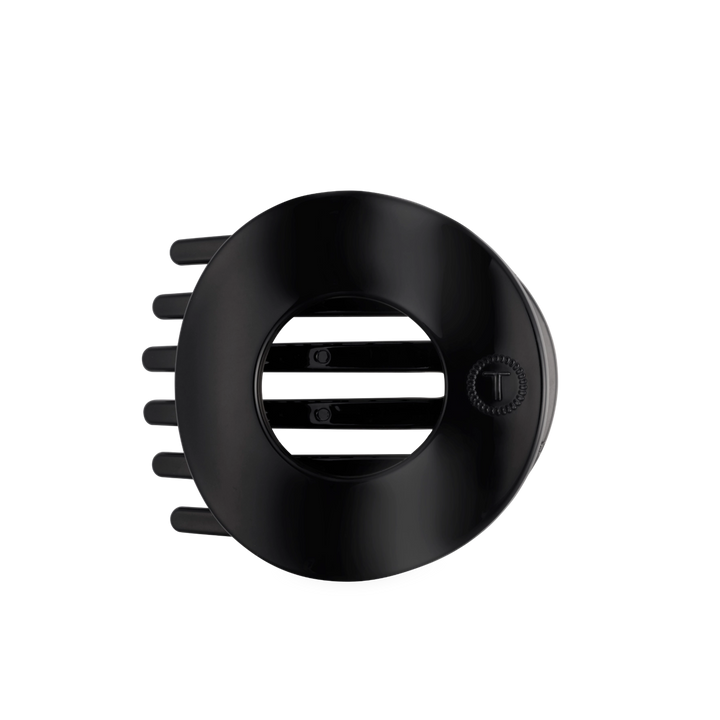 Large Teleties Flat Open Circle Clip - Jet Black (Ships Next Week)