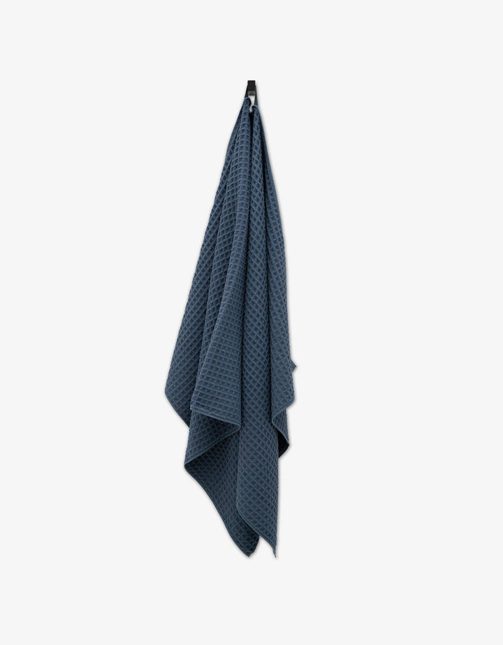 Midnight Blue Waffle Bath Towel by Geometry