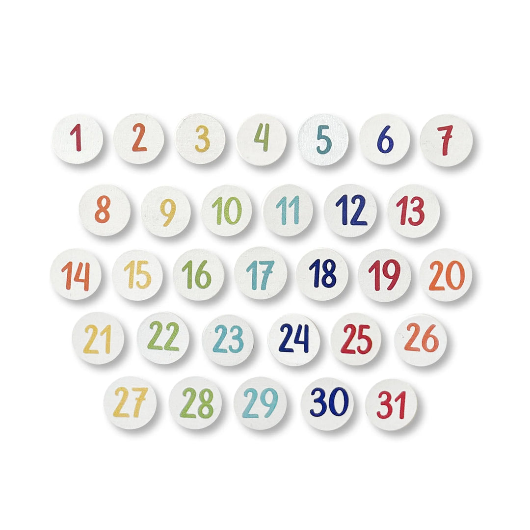 White Calendar Number Magnets by Roeda (LIVE BOX: Ships in 3 Weeks)