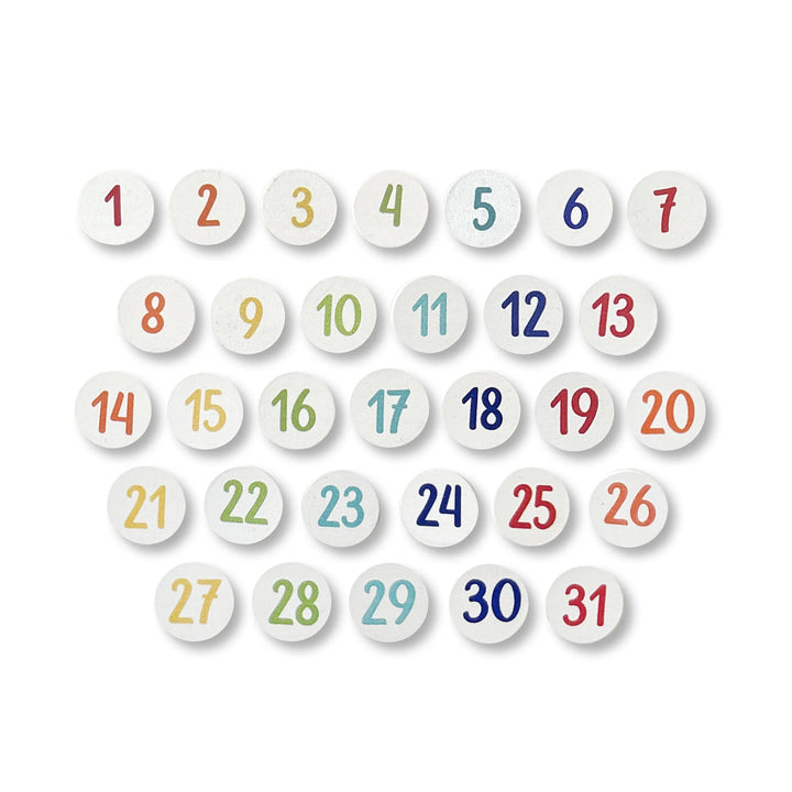White Calendar Number Magnets by Roeda (LIVE BOX: Ships in 3 Weeks)