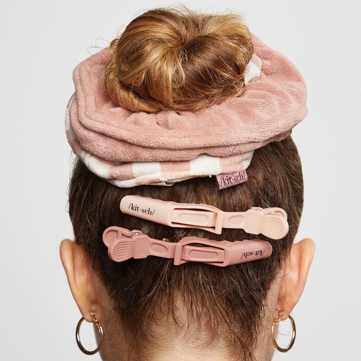 Microfiber Quick-Dry Towel Scrunchie Set - Terracotta Checker