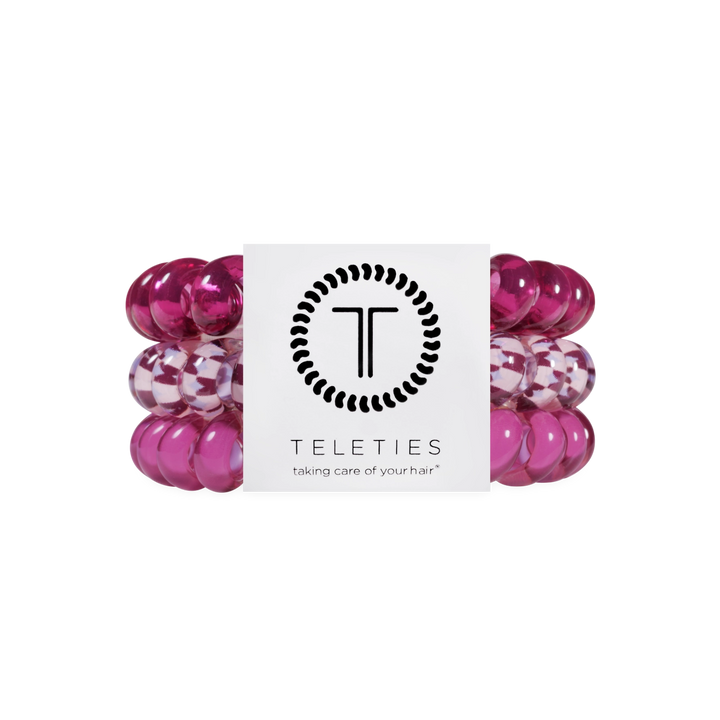 Teleties Hair Tie - Large Band Pack of 3 - Merlot After Midnight