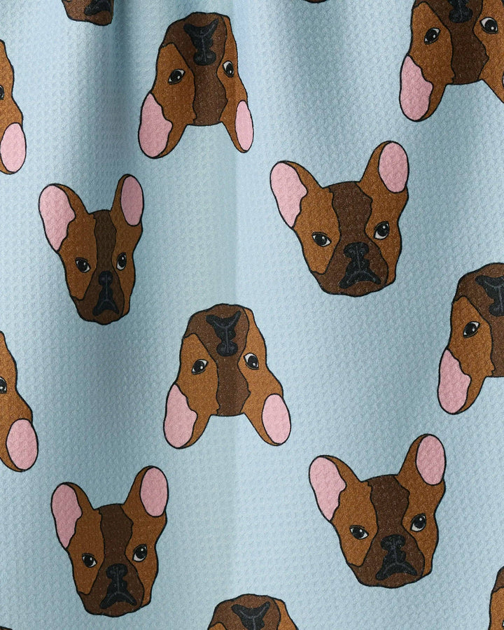 Frenchie Faces Tea Towel - Sky by Geometry