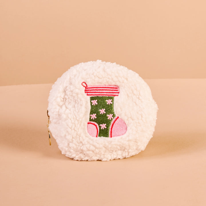 Circle Teddy Pouch - Holiday Stocking by the Darling Effect