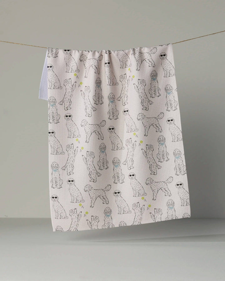 Doodle Daze Tea Towel - Storm by Geometry