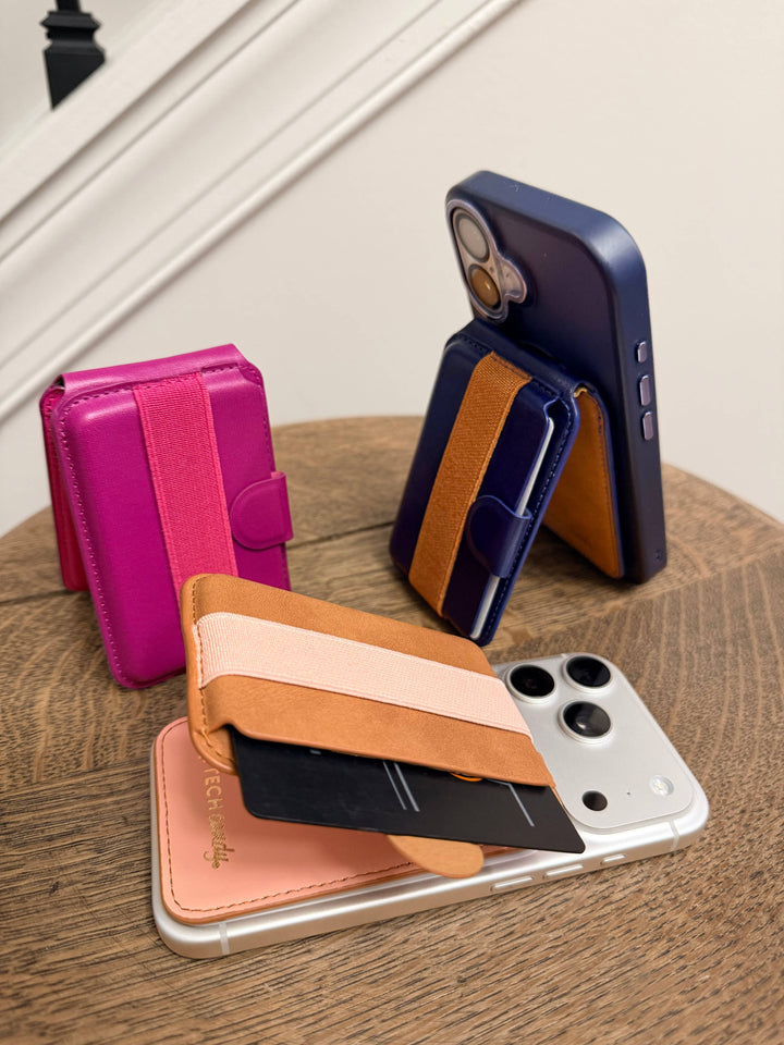 Back Pocket 3-in-1 Magnetic Phone Wallet - Navy/Camel