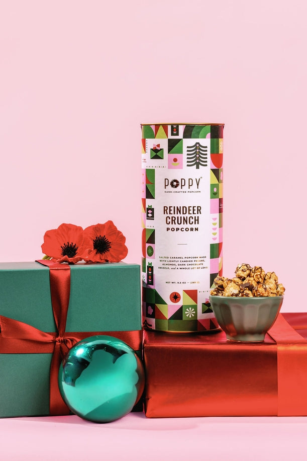 Reindeer Crunch Holiday Popcorn Cylinder by Poppy