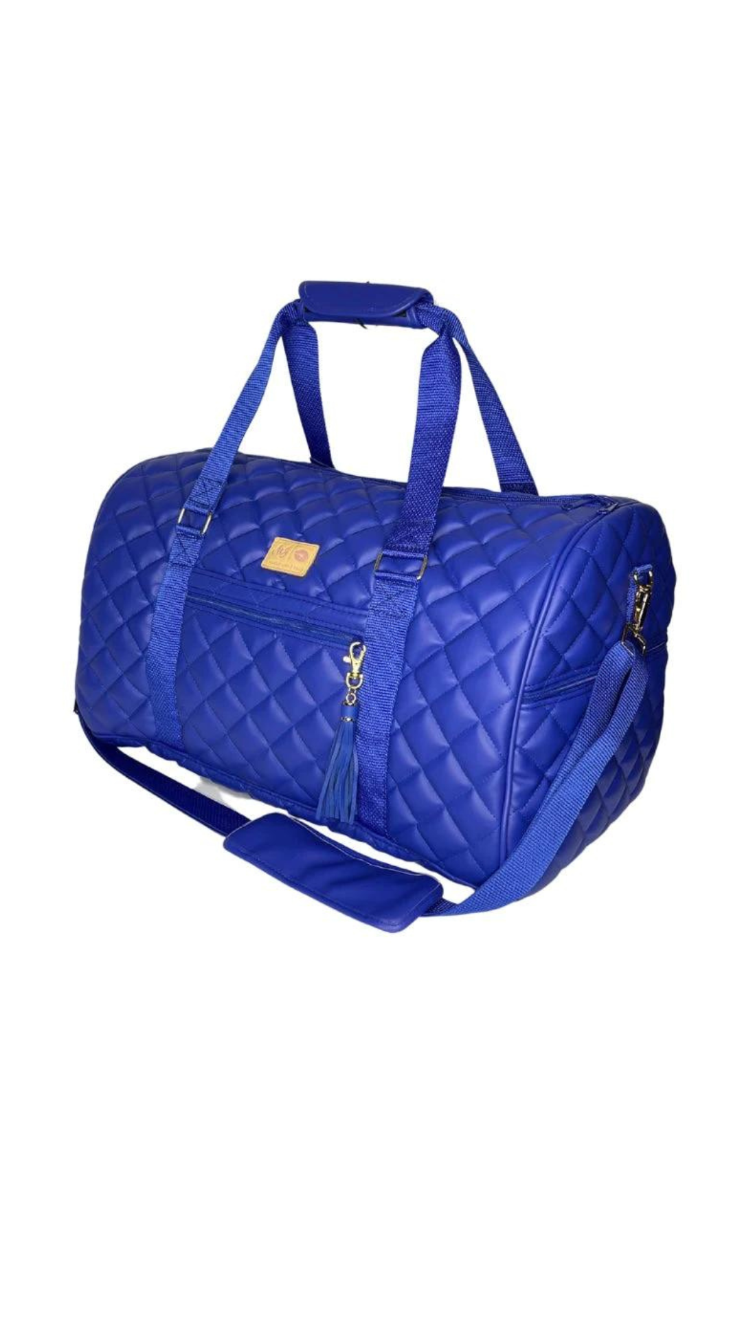 Live Takeover: Quilted Cobalt Duffel by Makeup Junkie (Ships in 4-5 weeks)