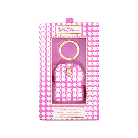 Wireless Earbud Case by Lilly Pulitzer - Havana Pink Caning
