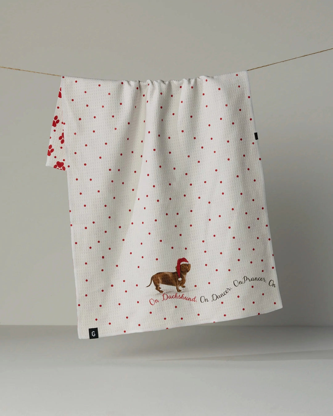 Dachshund Dash Luxe Kitchen Towel by Geometry