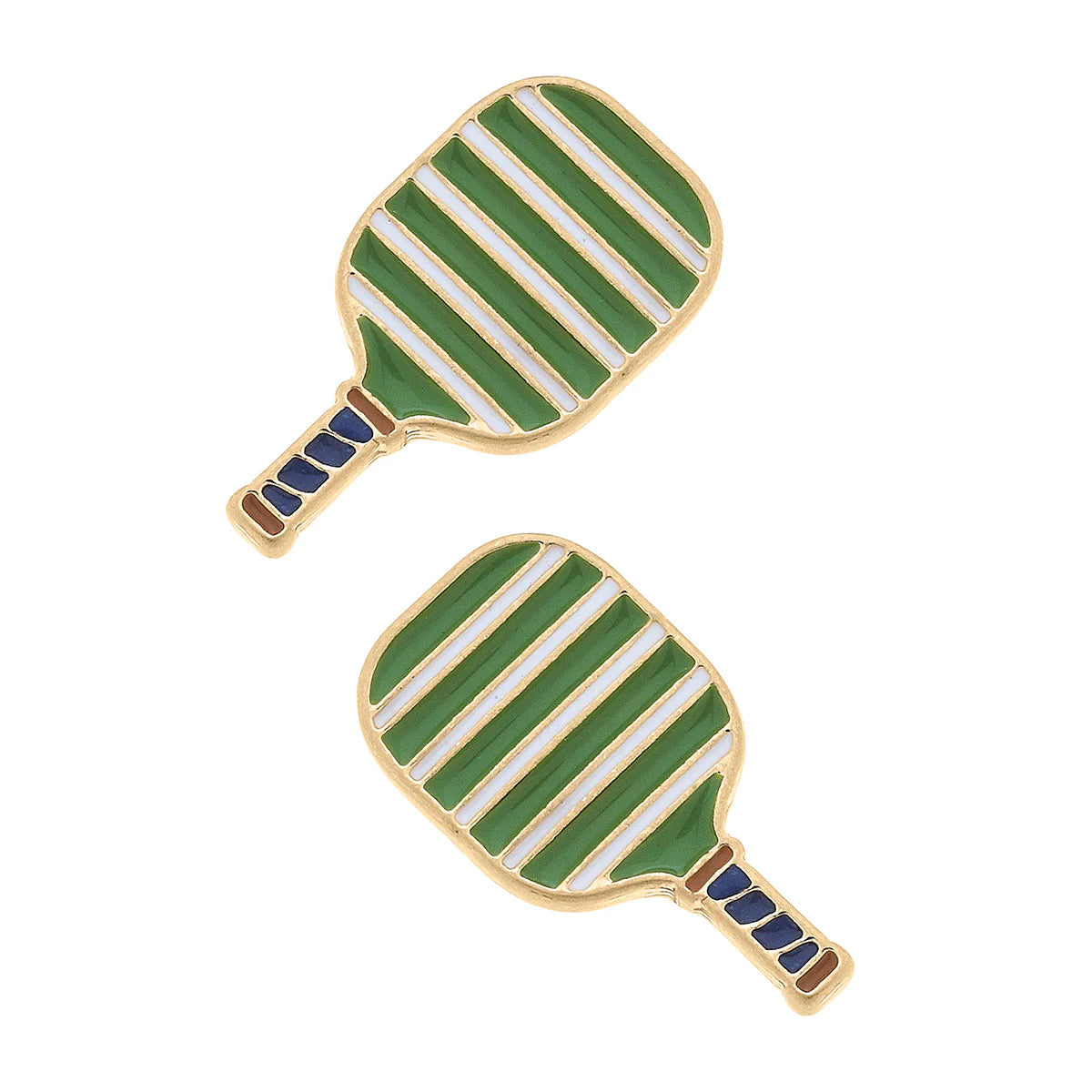 Ellie Pickleball Paddle Stud Earrings - Green