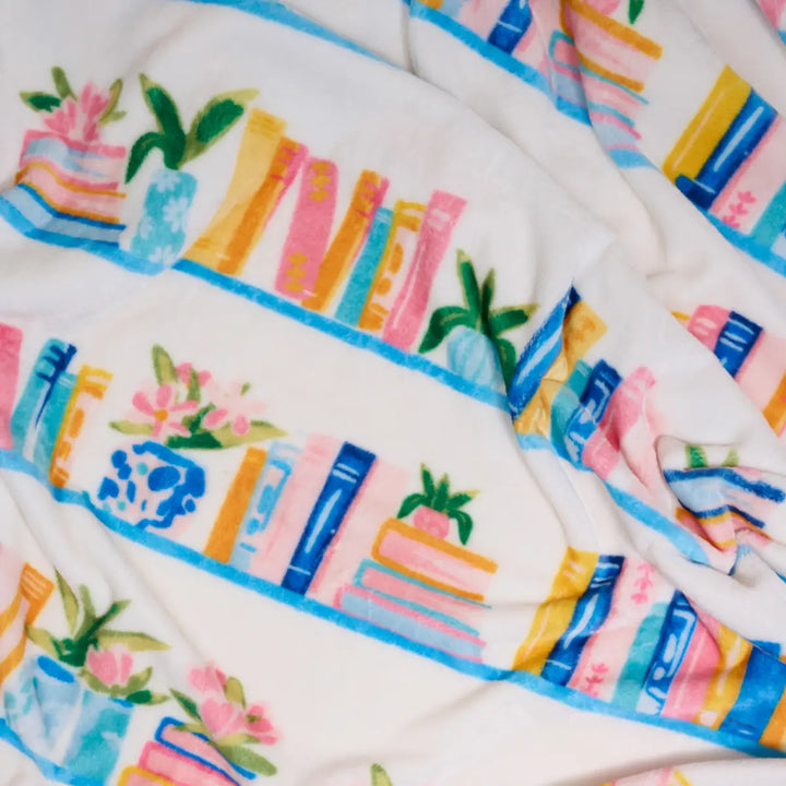 Snuggle Up Plush Blanket - Book Shelfie by The Darling Effect