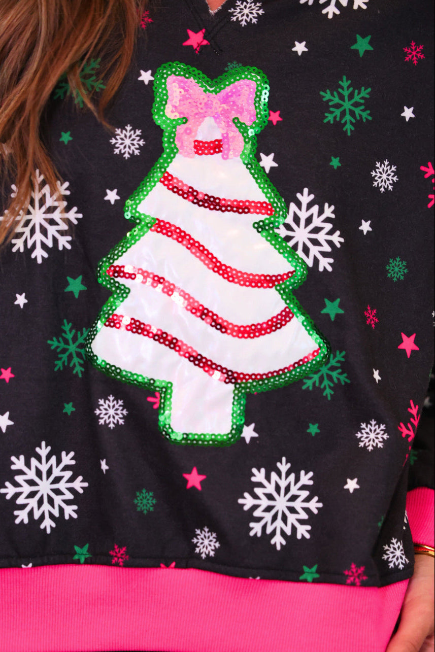 Foil Bow Christmas Treat Snowflake Pullover by Jess Lea (PREORDER: Ships in October)