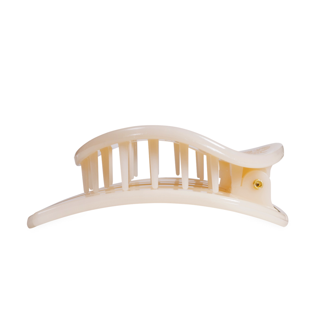 Large Teleties Flat Open Circle Clip - Almond Beige (Ships Next Week)