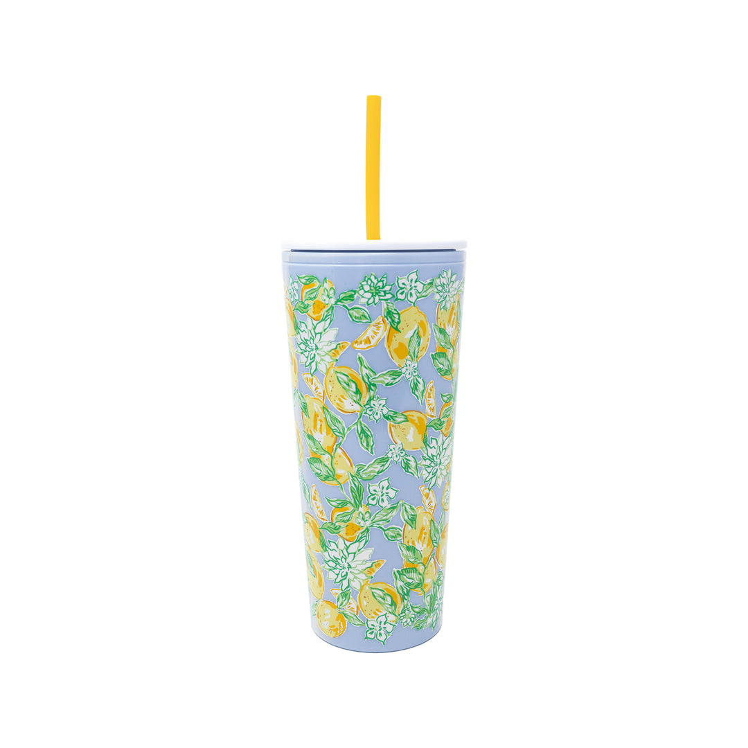 Tumbler with Straw by Lilly Pulitzer - Make Lemonade