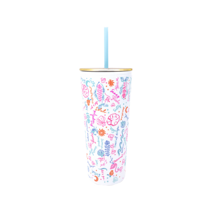 Tumbler with Straw by Lilly Pulitzer - Summer Serenade