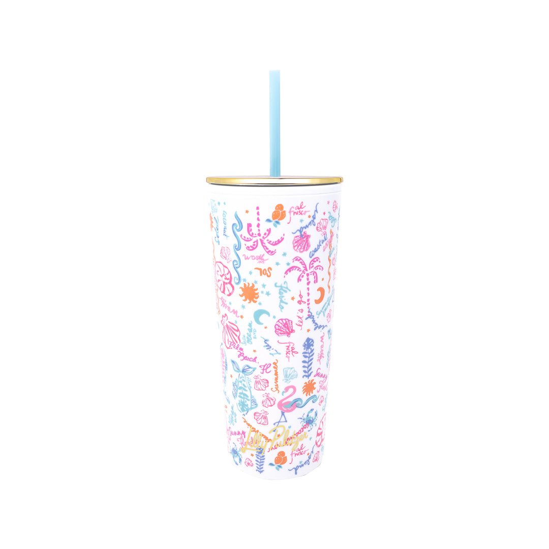 Tumbler with Straw by Lilly Pulitzer - Summer Serenade