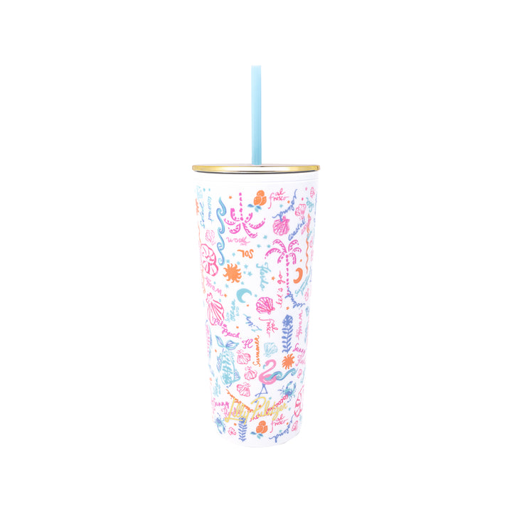 Tumbler with Straw by Lilly Pulitzer - Summer Serenade