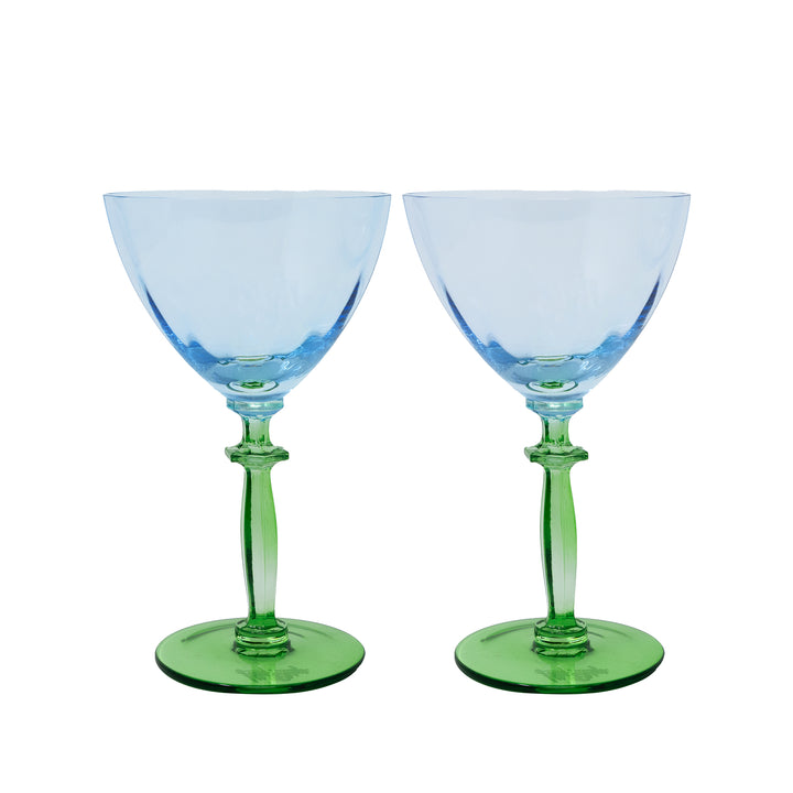 Wine Glass Set by Lilly Pulitzer - Hydrangea Blue/Peninsula Green