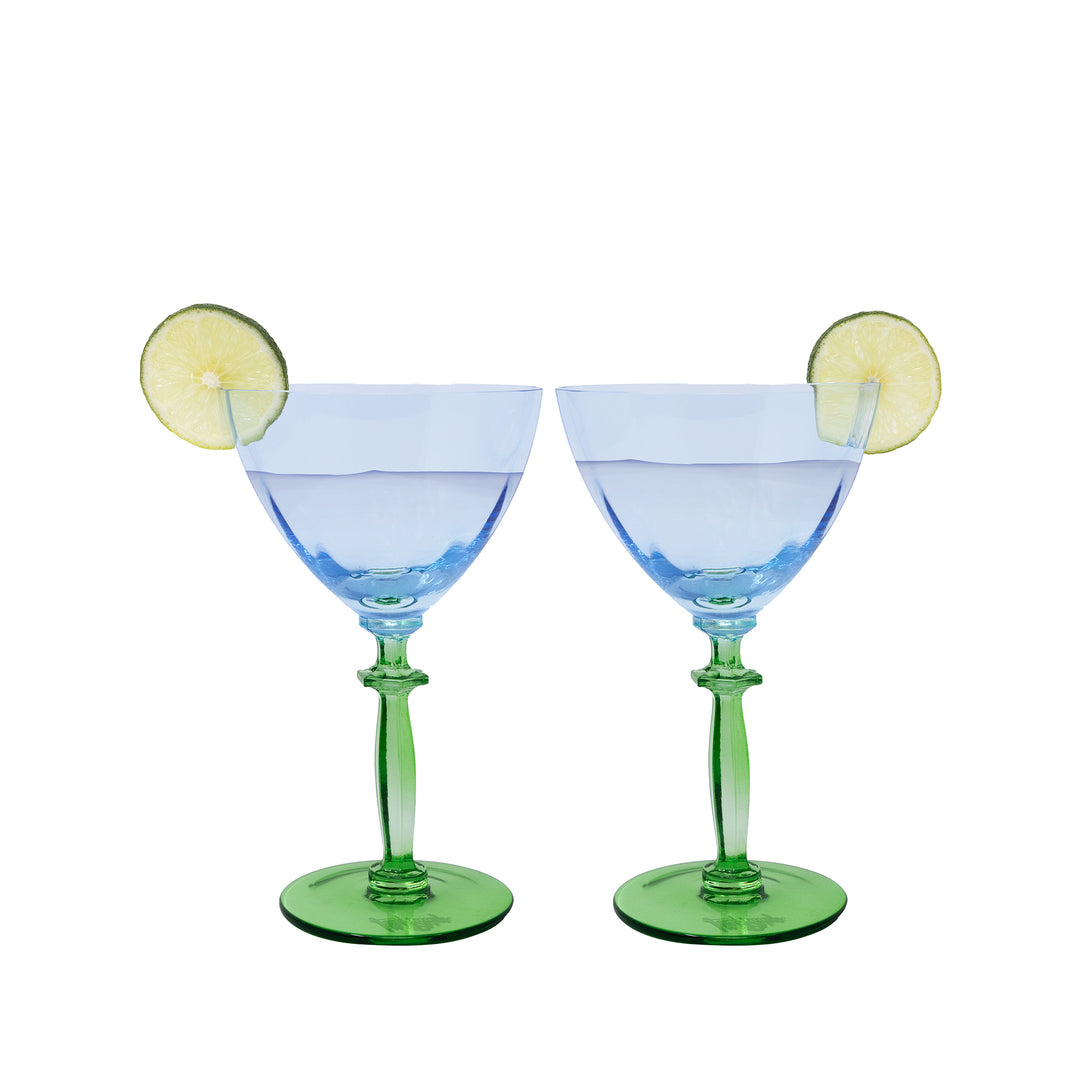 Wine Glass Set by Lilly Pulitzer - Hydrangea Blue/Peninsula Green