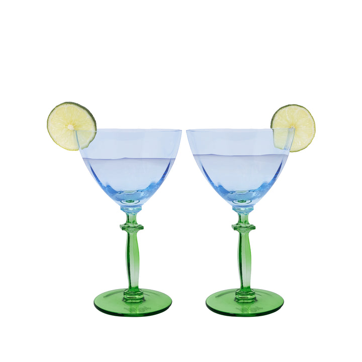 Wine Glass Set by Lilly Pulitzer - Hydrangea Blue/Peninsula Green