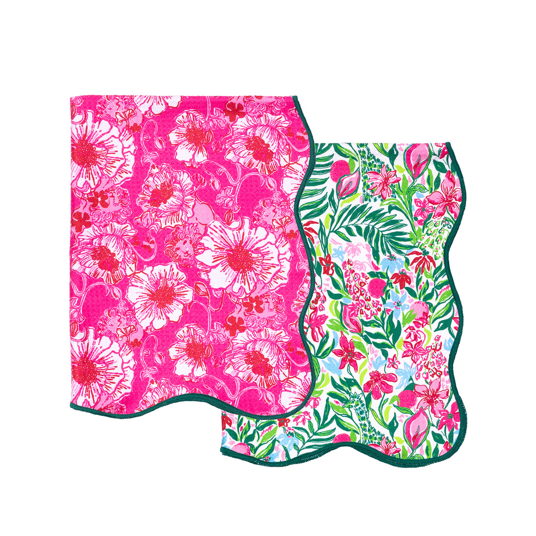 Tea Towel Set by Lilly Pulitzer - Feeling Poppy/Glowing Gardens