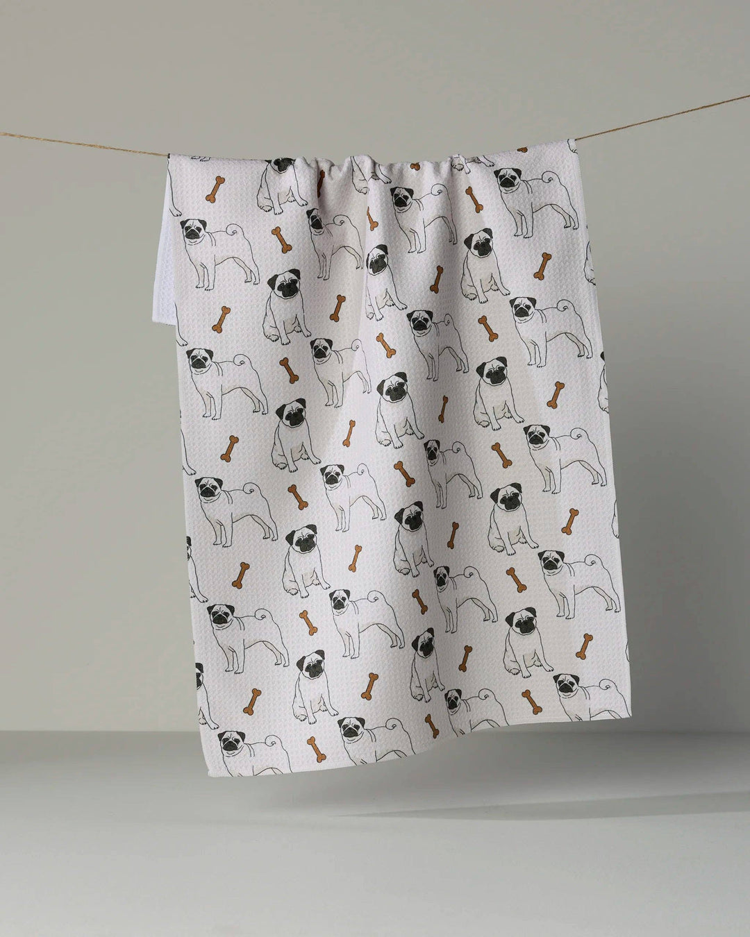 Pug Club Tea Towel - Fawn by Geometry