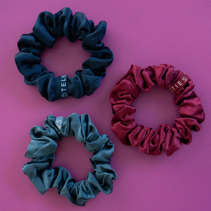 Teleties Silk Scrunchies - Small Band Pack of 3 - Autumn Assortments