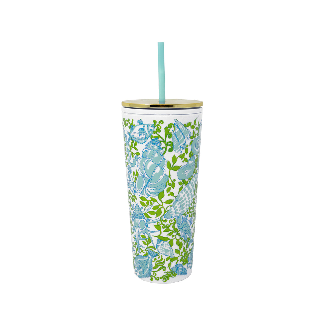 Tumbler with Straw by Lilly Pulitzer - Throw Me a Line
