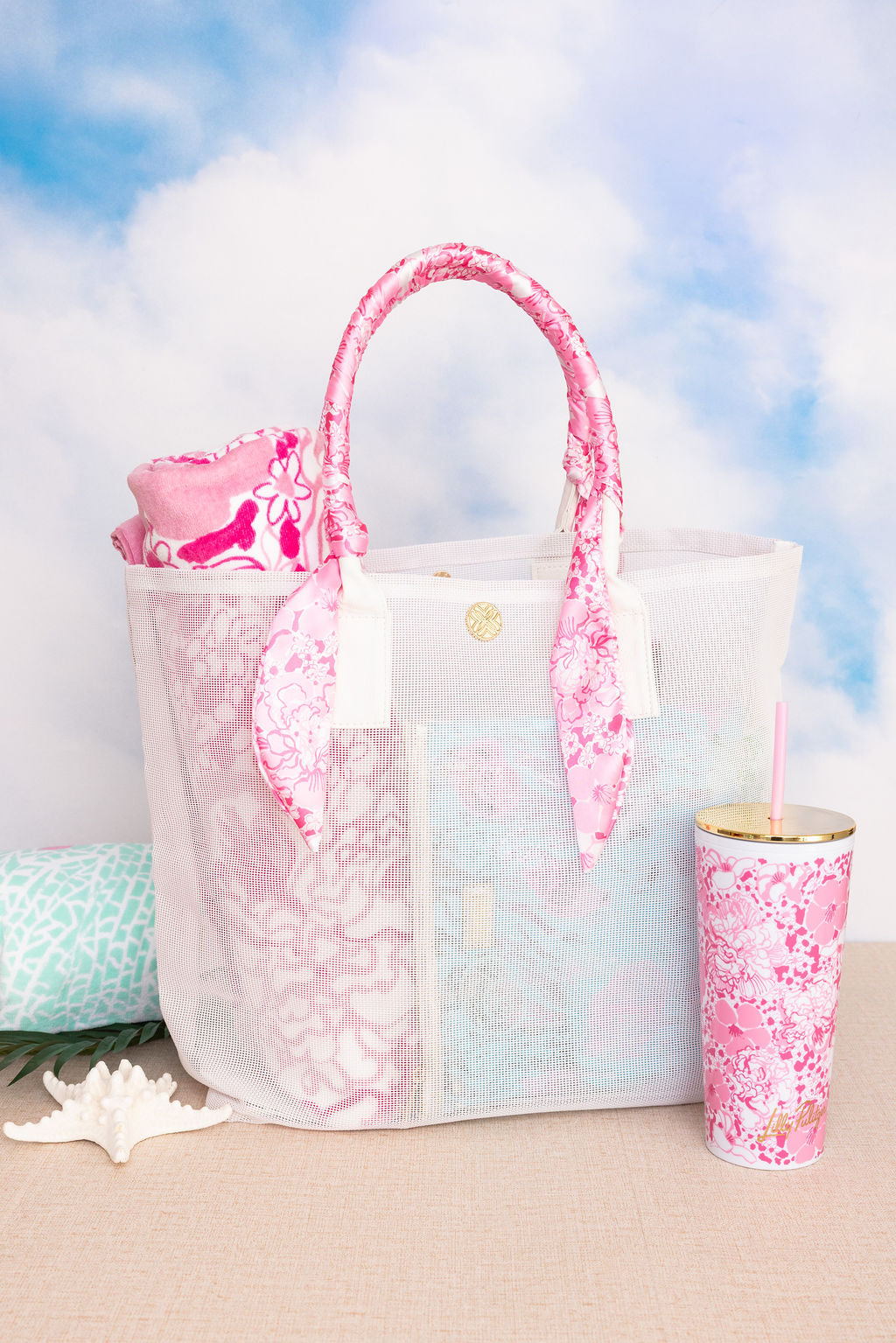 Beach Bag by Lilly Pulitzer - Conch Shell Pink Burst of Joy
