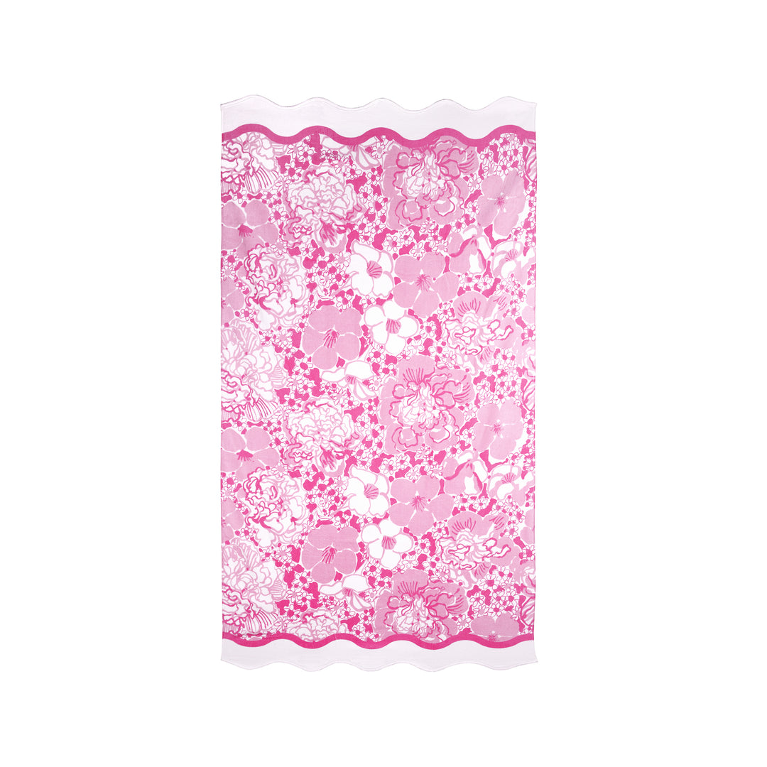 Scalloped Beach Towel by Lilly Pulitzer - Conch Shell Pink Burst of Joy