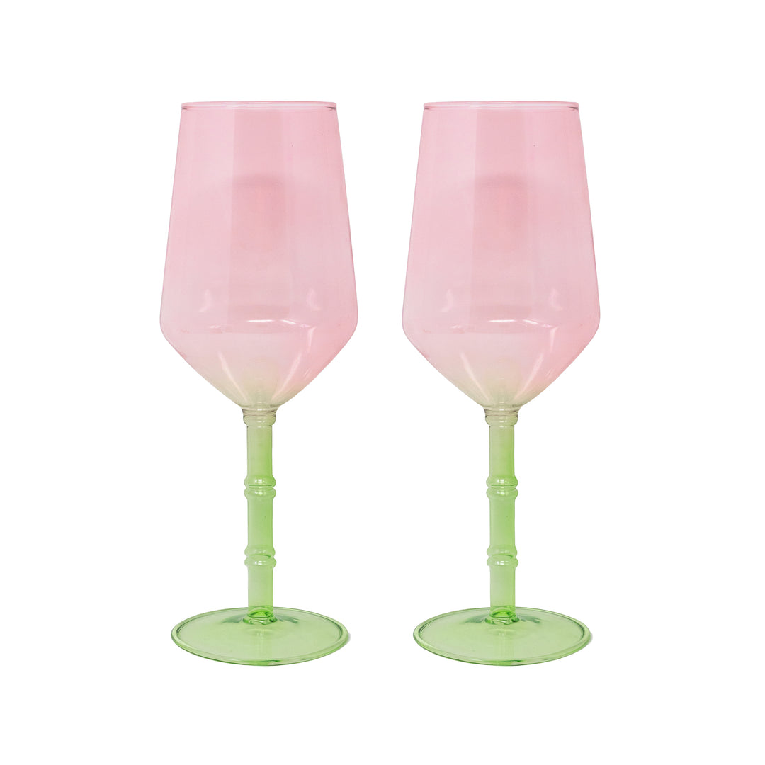 Bamboo Wine Glass Set by Lilly Pulitzer - Festival Bloom/Lime Chiffon