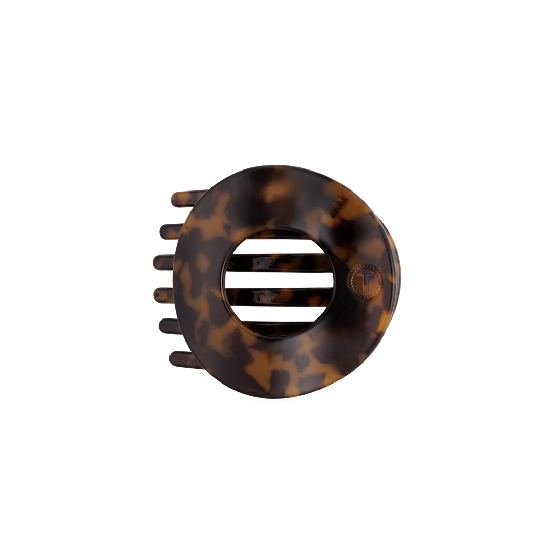 Medium Teleties Flat Open Circle Clip - Tortoise (Ships Next Week)
