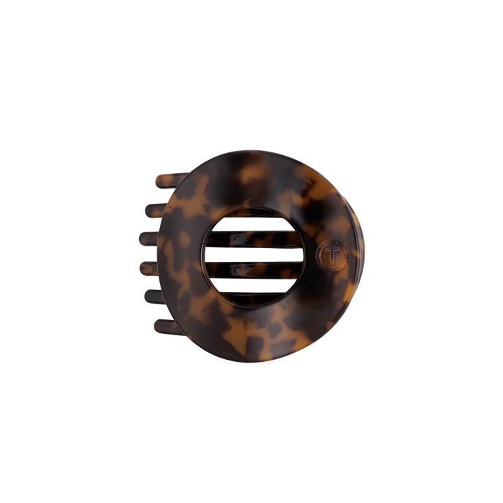 Medium Teleties Flat Open Circle Clip - Tortoise (Ships Next Week)