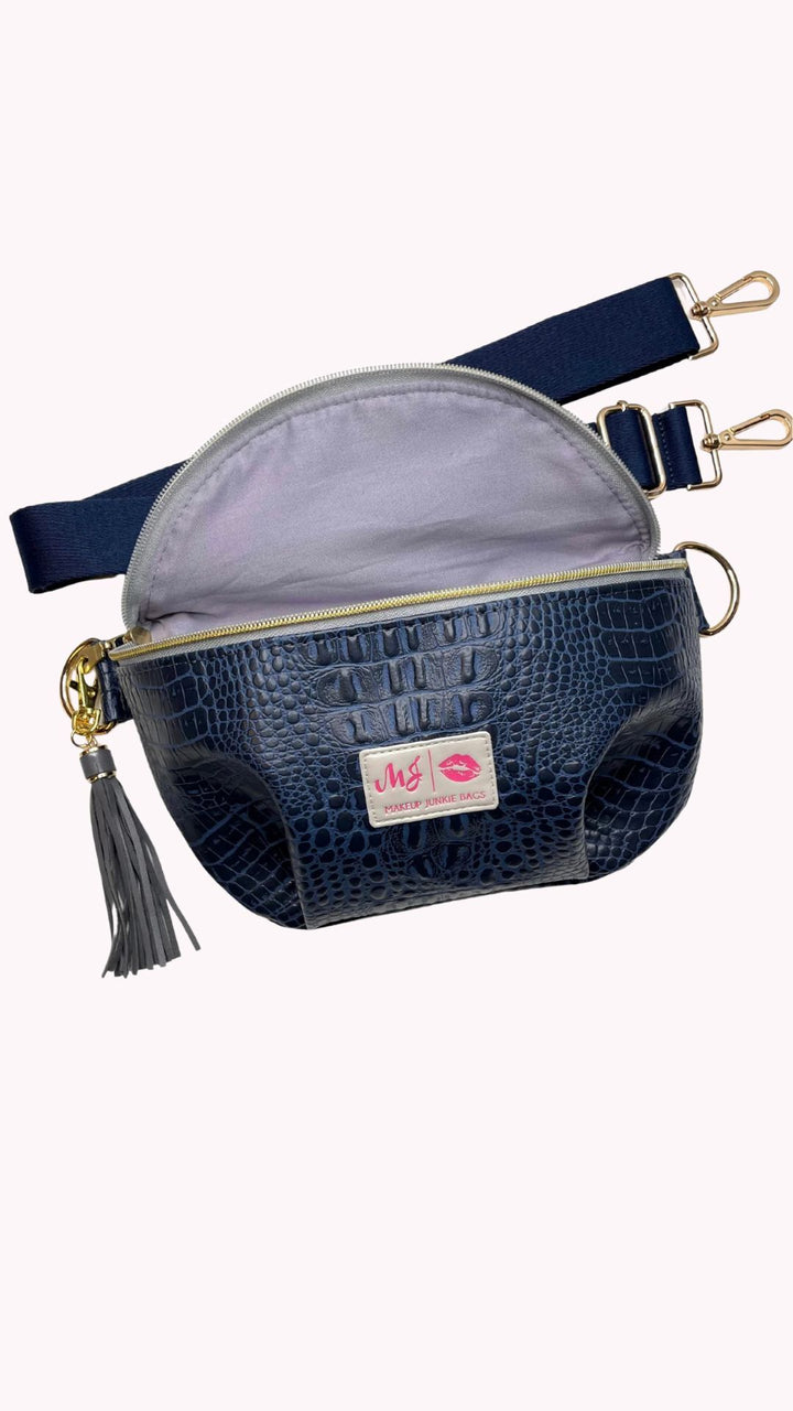 Shade of Navy Sidekick Bag by Makeup Junkie