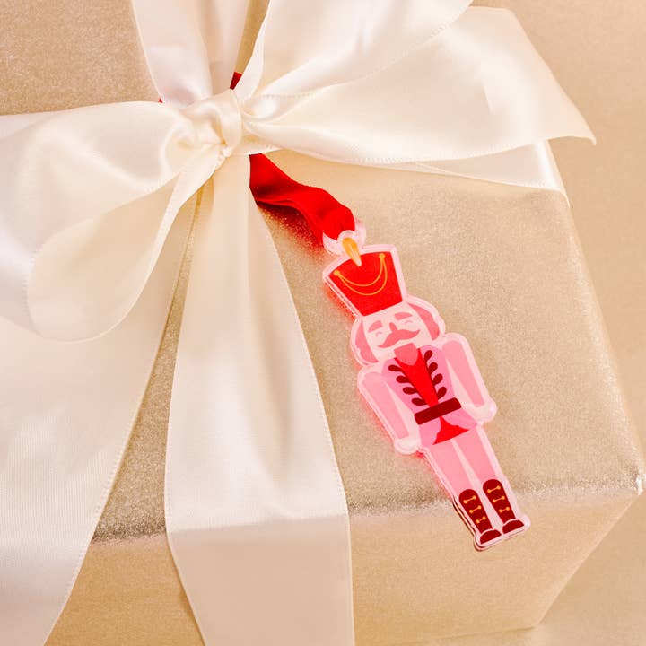 Preppy Christmas Holiday Ornament - Nutcracker Shape by the Darling Effect