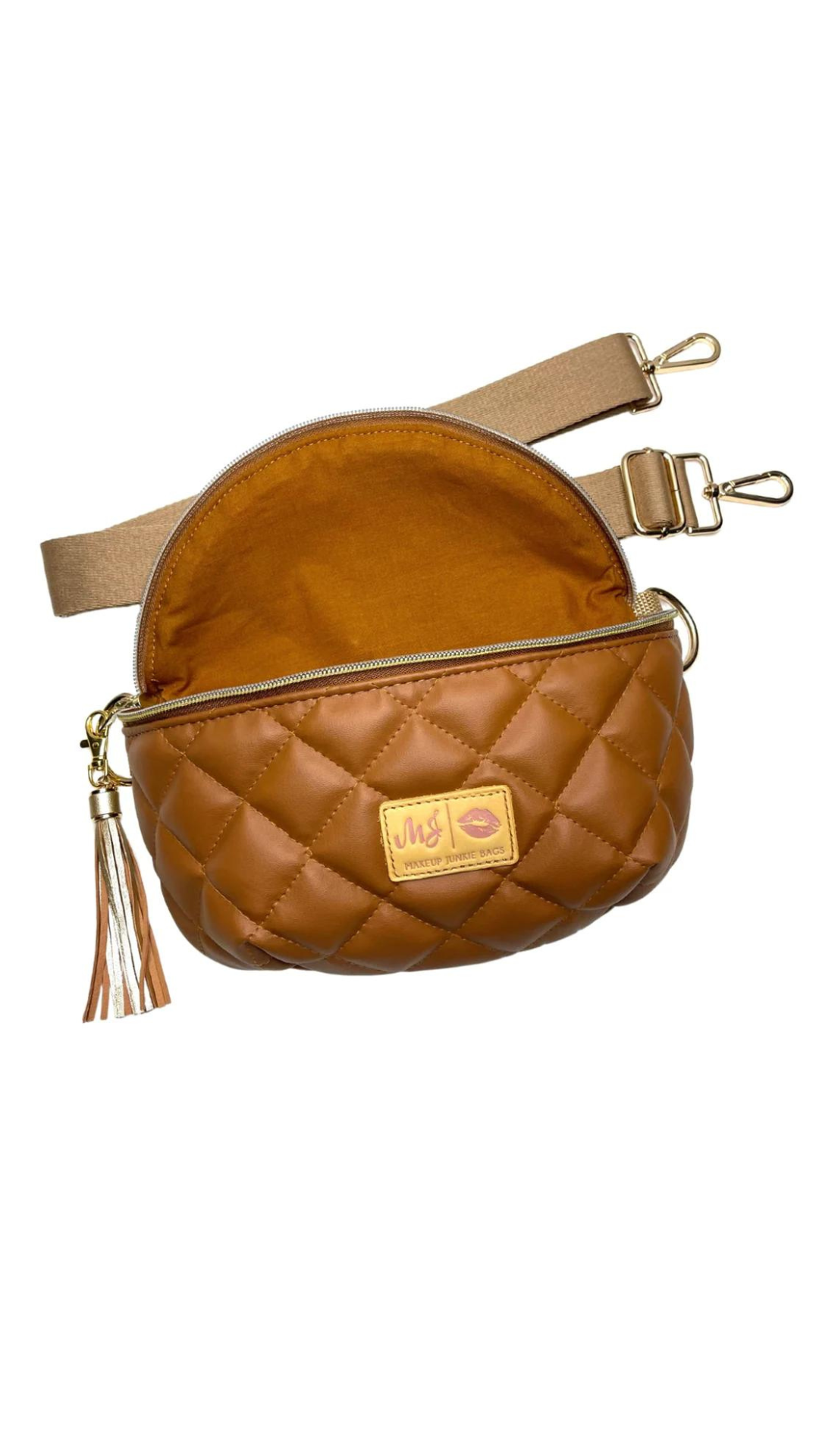 Live Takeover: Sidekick Bag Quilted Cognac by Makeup Junkie (Ships in 4-5 weeks)