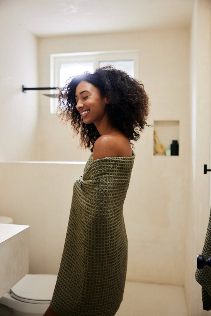 Forest Waffle Bath Towel by Geometry