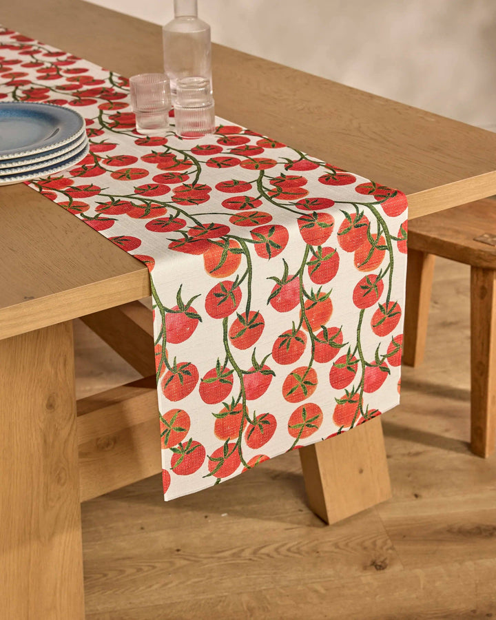Ripe and Ready Tomato Print Table Runner: Medium - 16" x 90" by Geometry