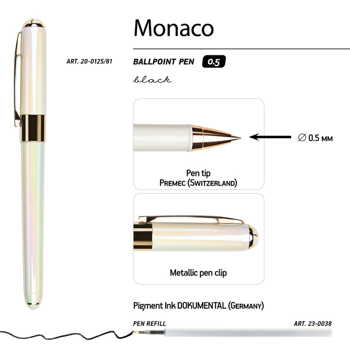Monaco Pen - Pearlescent White