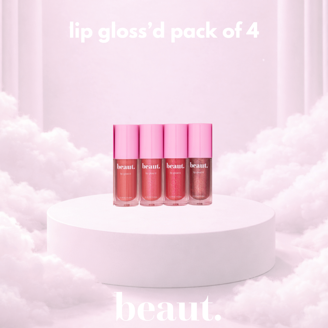 BEAUTMAS: lip gloss'd pack of 4 (Ships in 2-3 Weeks)