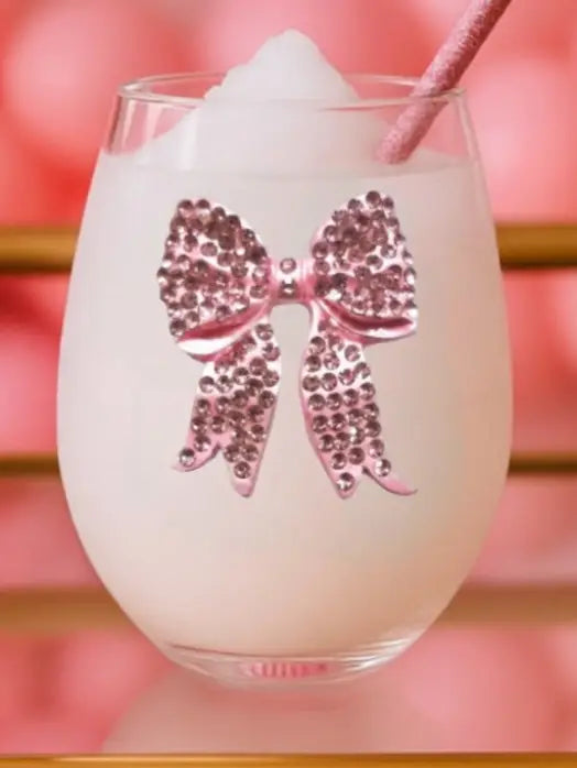 JUNE PREORDER: Pink Bow Stemless by the Queens Jewels (Ships in 2-3 Weeks)