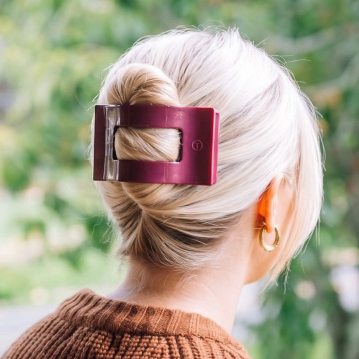 Large Teleties Flat Rectangle Clip - Mulberry
